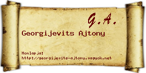 Georgijevits Ajtony névjegykártya